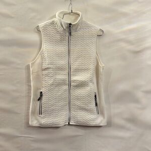 Tangerine Brand Jacquard Fleece Vest White Women's Size Medium